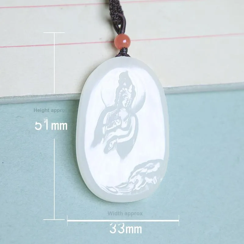 Ingenuity Hetian Jade Necklaces White Jade Men's-2