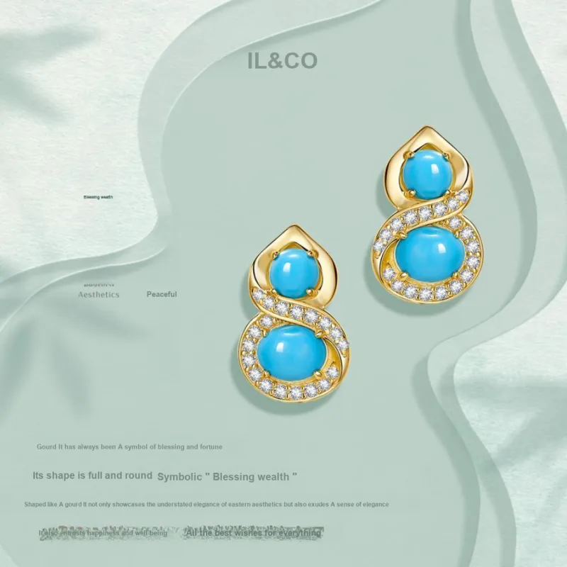 IL&CO. Turquoise Stud Earrings Women's-2