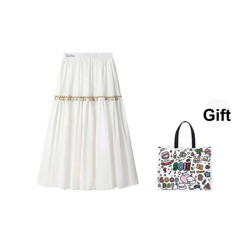 SOIE Casual Long Skirts Women's-0