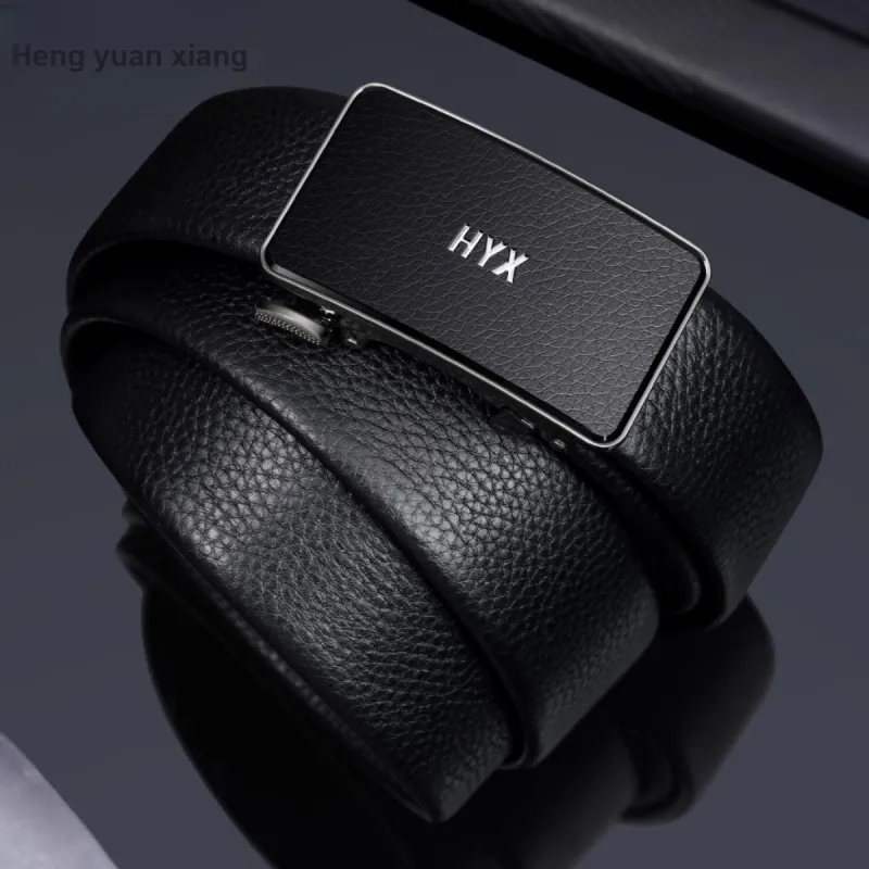 H YXIANG Cow Leather Belts Men's 3.5cm-2
