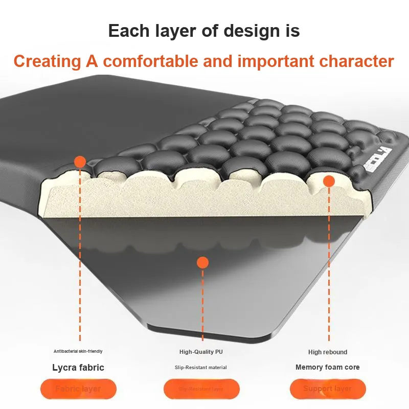 ECOLA Lycra Memory Foam Ergonomic 3D Effect Wrist Brace Mouse Pad EZ5BK-1