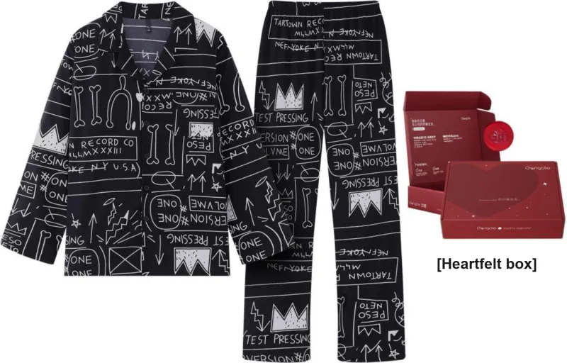 Gongdie Pajama Set Men's Black, Gift Box Set-1