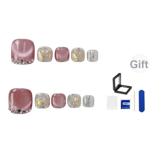 XNTX Премиум Ручной Работы Готовый Товар False Nail Короткий Квадрат Розовые Оттенки Градиентный Coquette