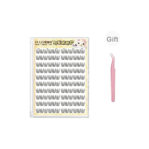 RULINSHI Укороченный Bird Эскиз Клей Бесплатно Накладные ресницы Один Кластер Натуральный Увеличивающий Сегментированный