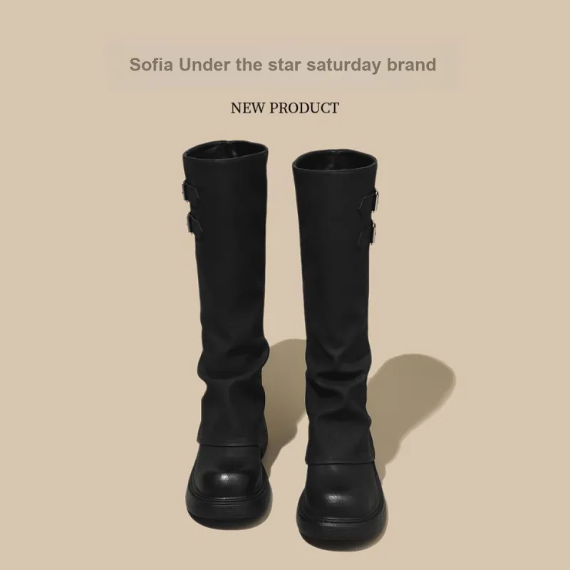 SAFIYA Knee high Boots Women's Black/Brown-1