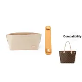 NF Medium Size Beige Liner+Beeswax Shoulder Pads 23cm (Vegetable Tanned Cow Leather) for Old Bags
