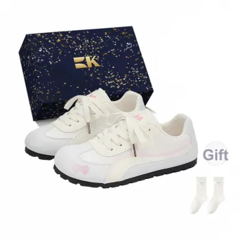 Boldi Kuki Slip Resistant Low Top Skateboard Shoes Women's White Pink
