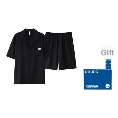 Qin Jing Пижамный комплект Мужской Элегантный Черный