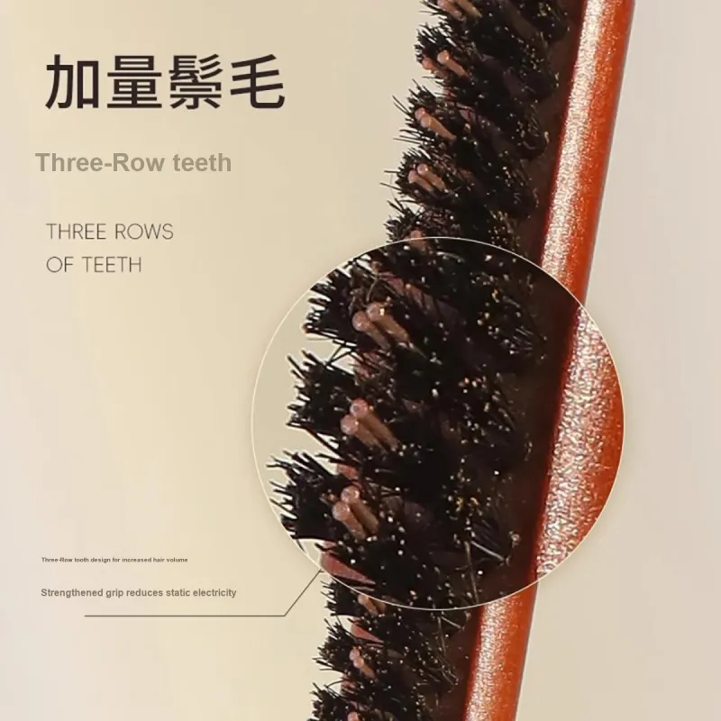 GOODY Fine Toothed Brush For Pig Bristle Hairdressing Tools Fluffing Styling-3