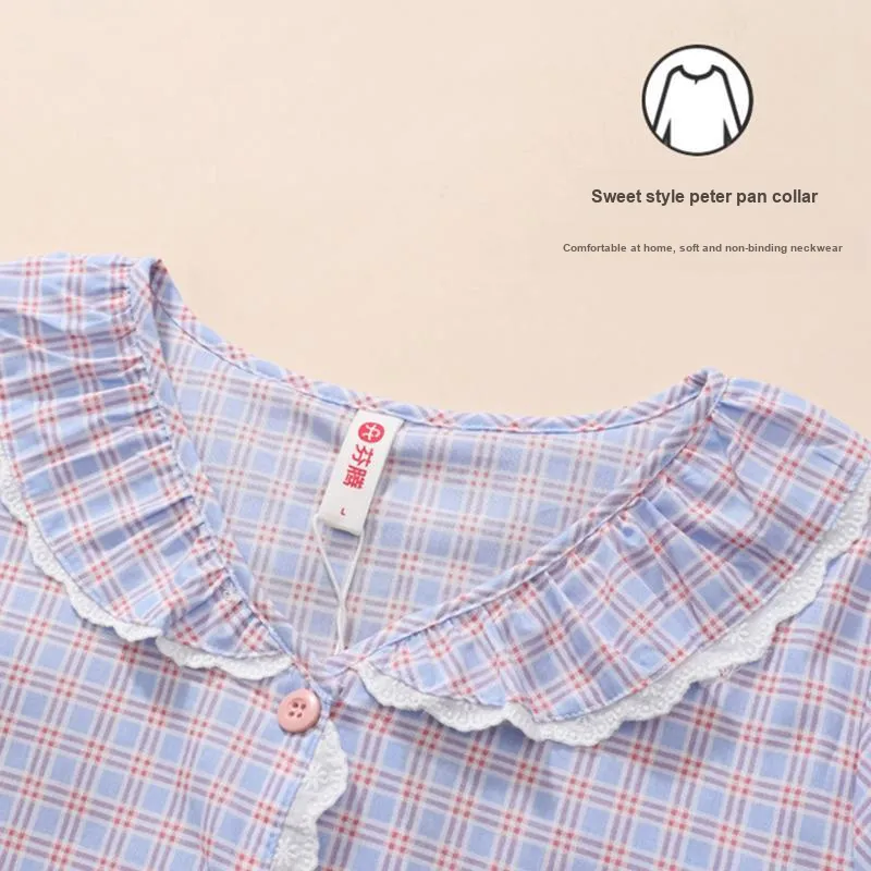 FENTENG Pajama Set Women's Purple Plaid-2