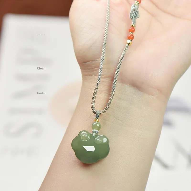 KUNYUYAO Hetian Jade Pendants White Jade Unisex-8
