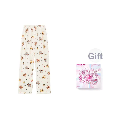 PLAN IN Cute Bowknot Dachshund Puppy Unisex Pajama Pants PLAN IN Милый Бант Dachshund Puppy Унисекс Пижамные Штаны