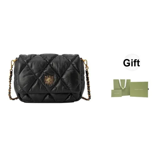 VANESSA HOGAN Коровья кожа Через плечо Цепочка Сумка на плечо Женская Экрю Черный