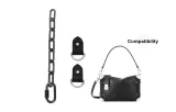 Trunk Black Gunmetal Extender Chain 23cm+Abrasion-Resistant Buckle 1 Pair