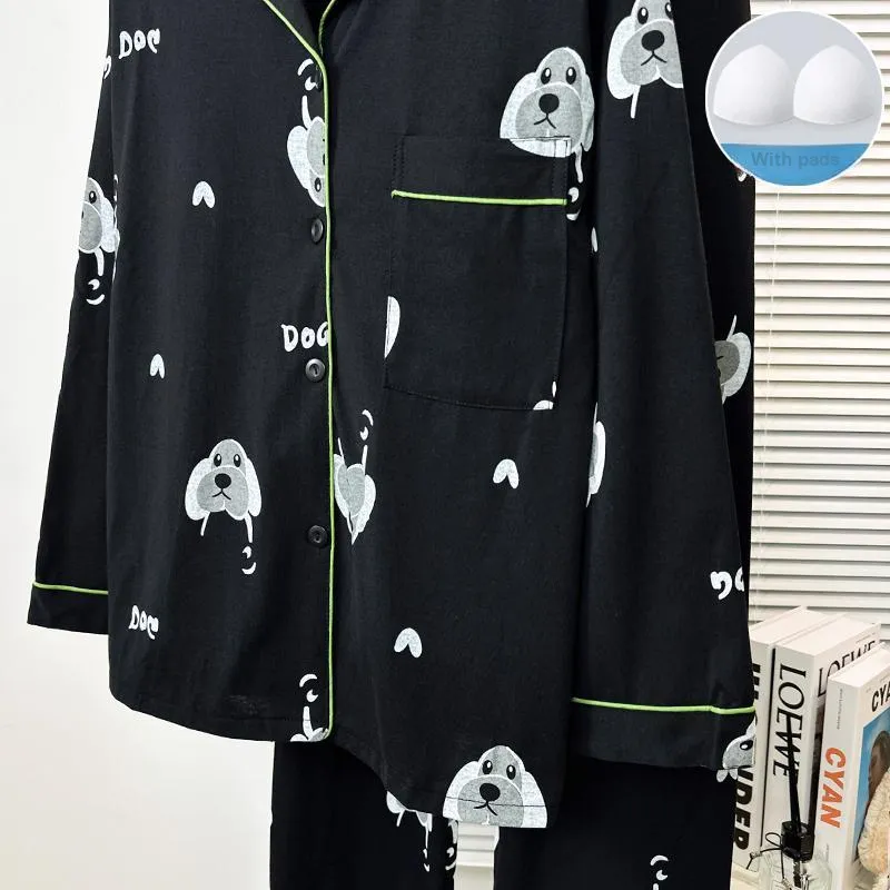 Sleeping Beauty Pajama Set Women's Black-3