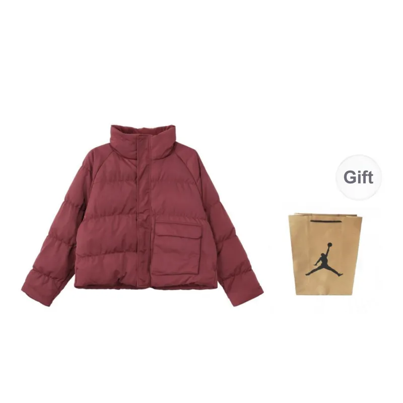 Jordan Down Jacket Unisex Cherry Wood Red Shopping Bag Included-0