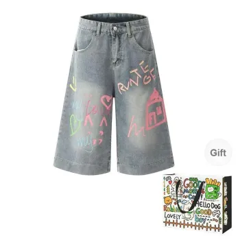 BVODE Denim Shorts Women's Blue Shopping Bag Included