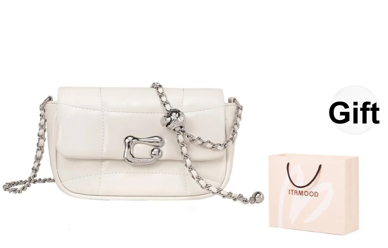 Miao Di Cow Leather Shoulder Bag Crossbody Bag Regular Women's White/Black/Silver/Red