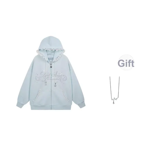 Giyu Светло-синий В комплекте с ожерельем Женские Свитшоты