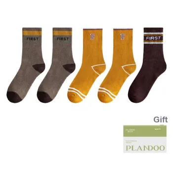 PLANDOO Mid Calf Socks Men's Shopping Bag 5 Pack