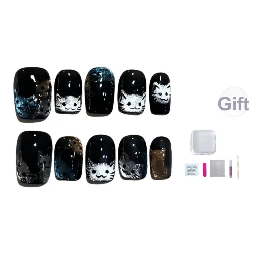 Несколько больше милых Готический Большой Котенок Милый Ручной Рисунок Котенок Заклепка Короткий Стул Черный Смужка Кошачий глаз