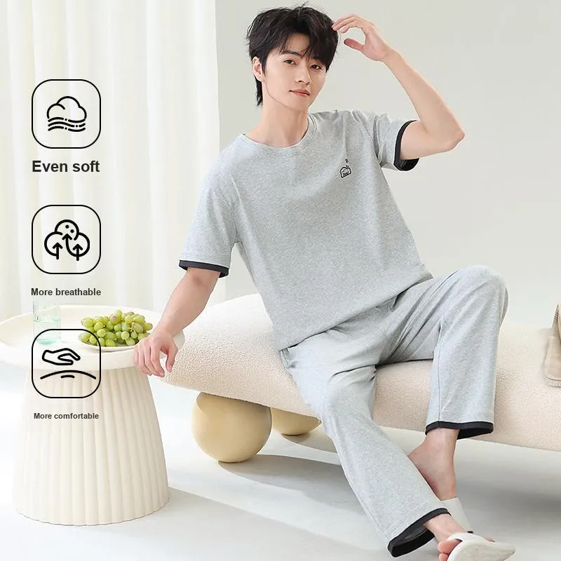 Close fitting Areas Pajama Set Men's-13