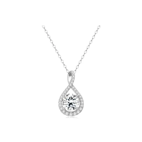 OUBI.YABI 925 Sterling Silver With White Gold Plating Zircon Necklaces Women's