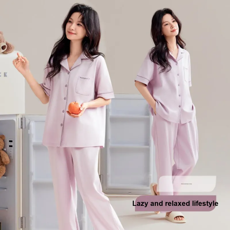 Urban Beauty Pajama Set Loose Fit Soft Skin Friendly Versatile Women's 2 Piece Set-12