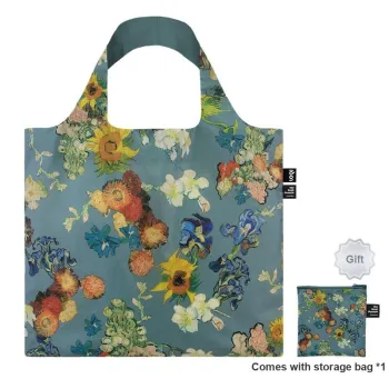 Loqi Recycled Polyester Tote Bag Shopping Bag Handbag Shoulder Bag Women's Yellow/Blue/Gold