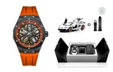 Black Case Orange Circle Orange Tapes