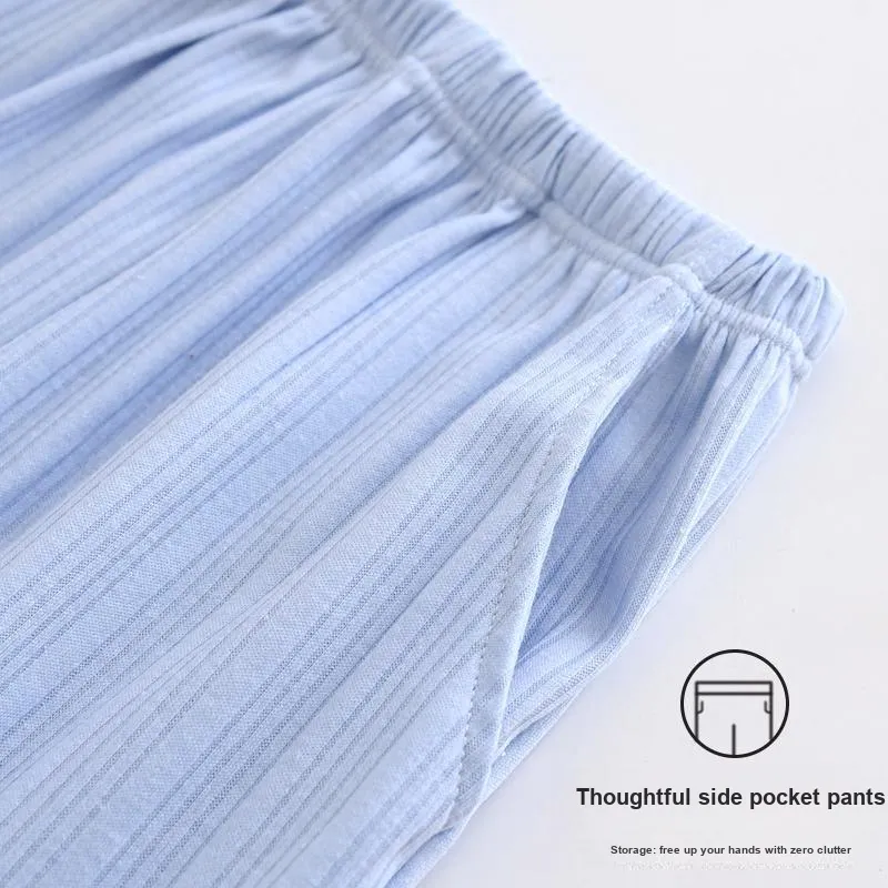 Maultiay Pajama Pants Women's Light Blue-4