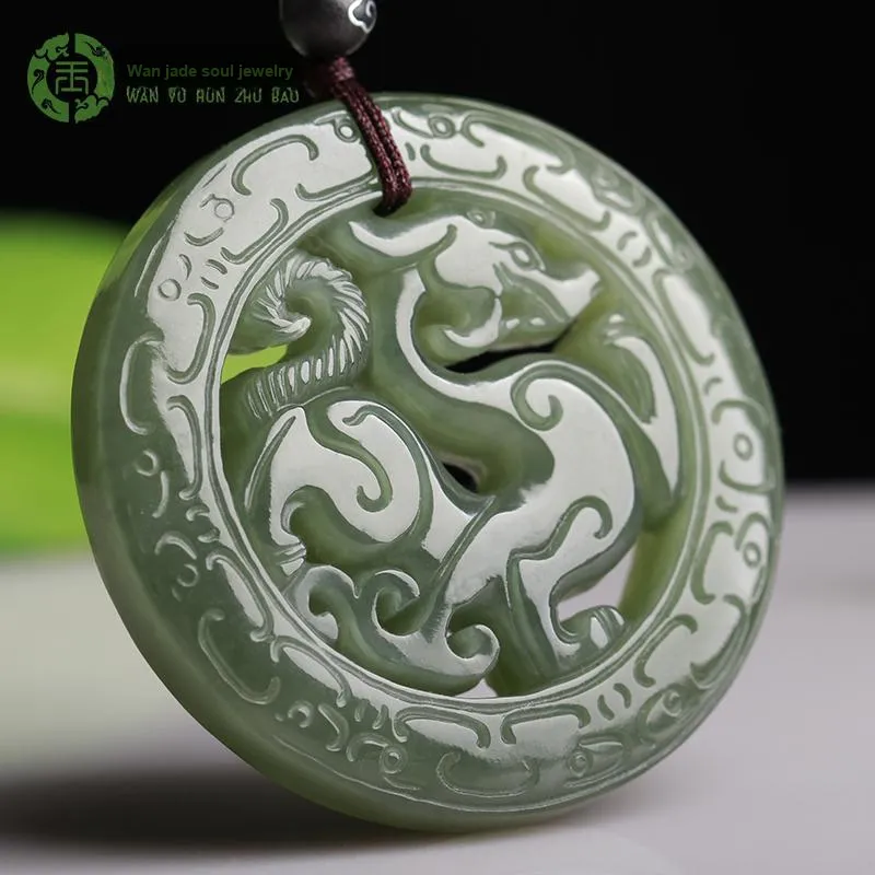 WANYUHUN Pendants Green Jade Unisex-1