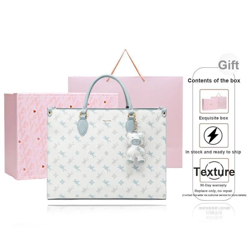 NUCELLE PVC One Shoulder Bag, Women's Tote Bag, Shopping Bag, Handheld Laptop Bag Large Size Women's Multicolor
