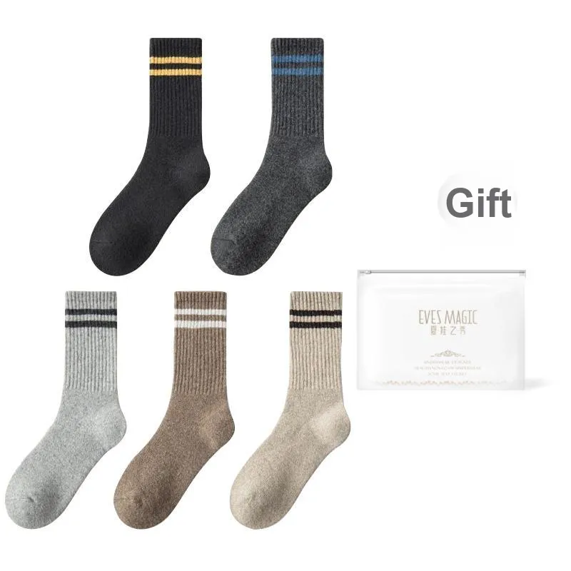 XIA.WA.ZHI.XIU Mid Calf Socks Women's Shopping Bag 5 Pack-2