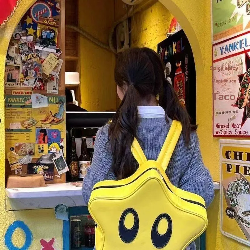 BEERUS PU Backpack Regular Unisex Yellow-4