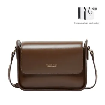 TUCANO PU Tofu Bag Box Small Square Bag Shoulder Bag Trumpets Women's Chocolate/Light Blue