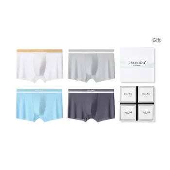 Cheekkiss Underwear Gift Box Men's Extra Thin Breathable Boxer Shorts Comfortable 4 Pack