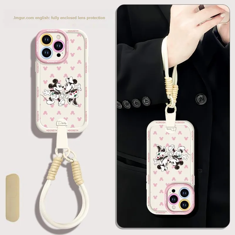 Disney Silicone Material Cute Crossbody Backpack Handheld Phone Cases Compatible With Apple 16/15/Plus/14/13/Pro/Max-13