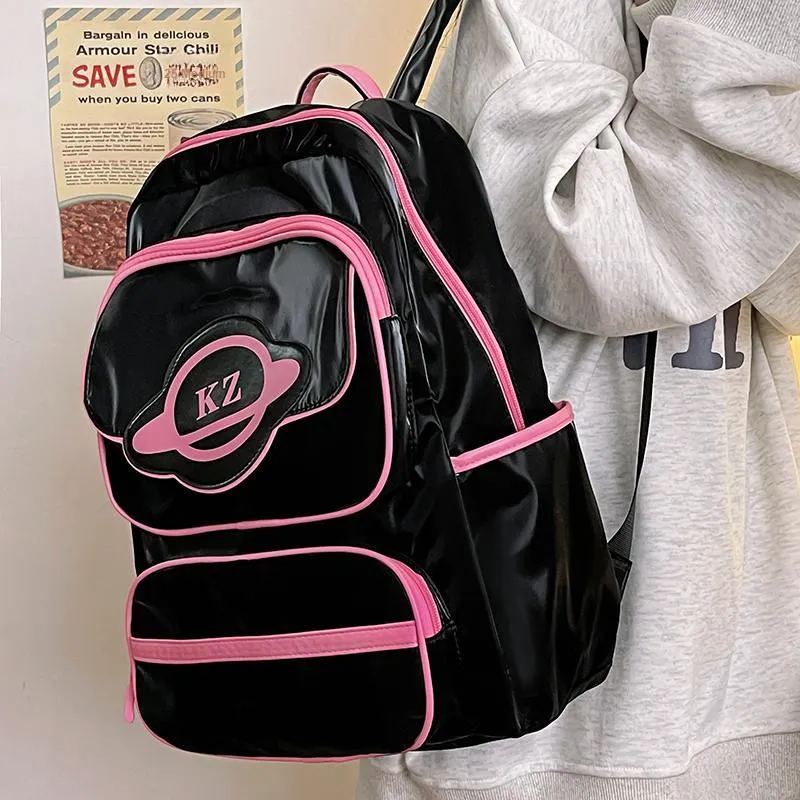 XIANGSU PU Backpack Unisex Pink/Fuchsia/Gray/Black-11