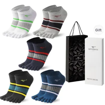 SEPTWOLVES Ankle Socks Men's 5 Pack Gift Box Set+Shopping Bag