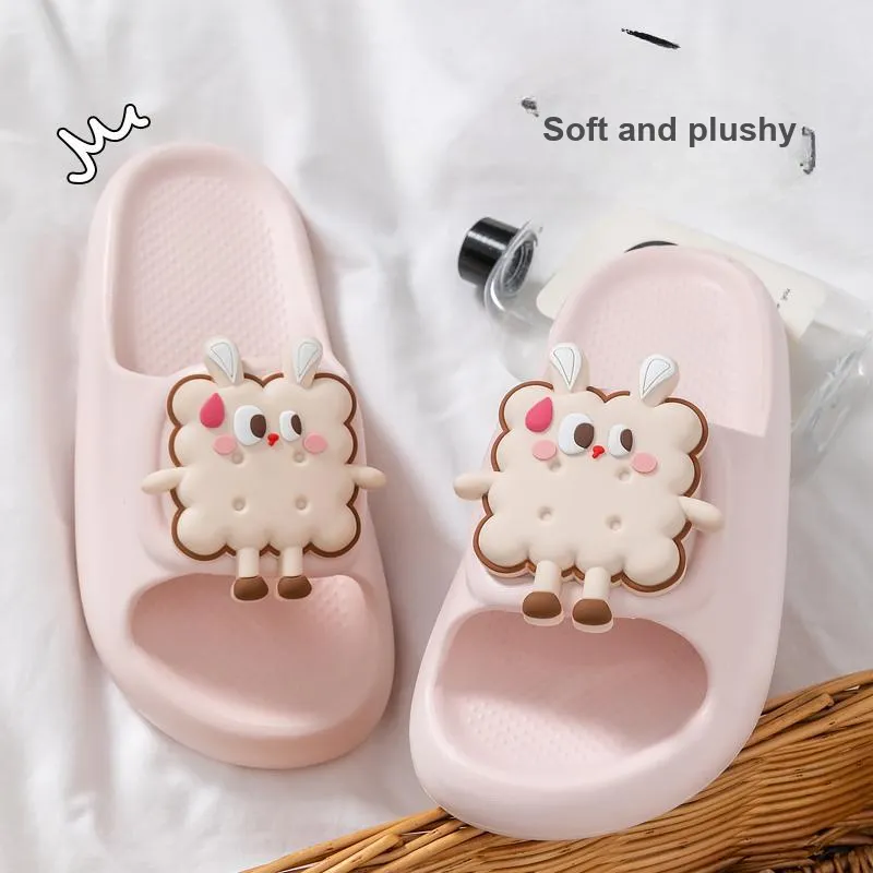 LUNNIFEIYA Platform Summer Indoor Home Cute Slip Resistant Odor Resistant Couple's Slippers-4