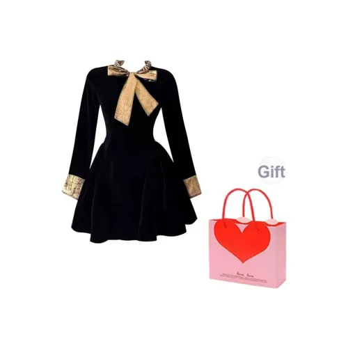 Черная сумка для покупок женские длинные с длинными рукавами платья