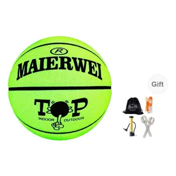 Melway PU Basketball Neon Yellow Size 7 Glow In The Dark Unisex