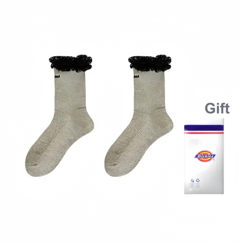 Dickies Moisture-Wicking Breathable Lace Trim Design Fall And Winter Crew Socks Women's