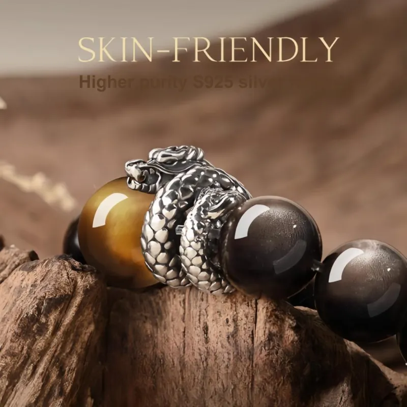 YUGONGYUAN Obsidian Bracelets Unisex-2