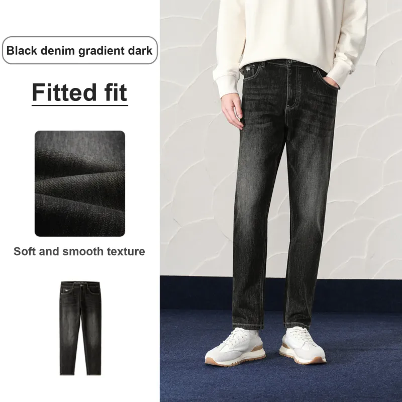 HLA Jeans Men Black Denim Gradient Dark 97-3