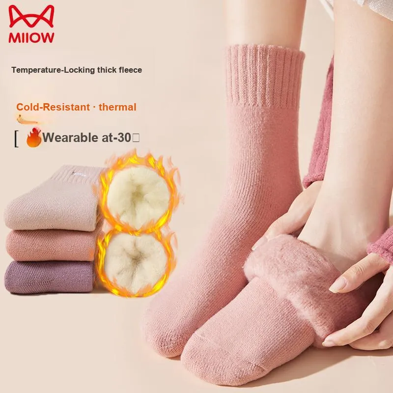 MIIOW Mid Calf Socks Women's Multi double Loading-1