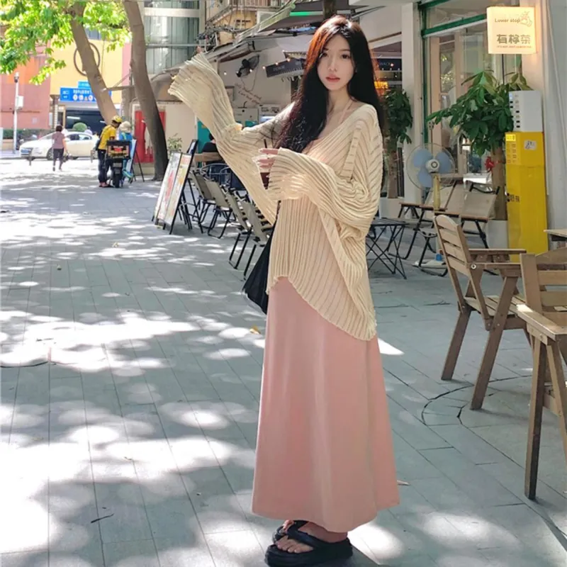 Skirt Set Women's Cover Up+Camisole Dress-5