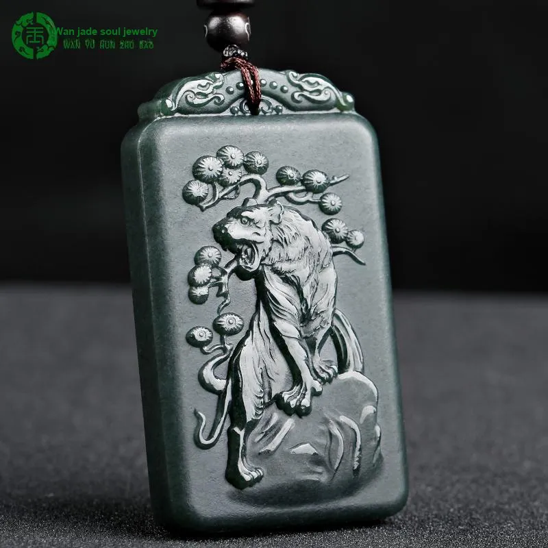 WANYUHUN Hetian Jade Pendants Green Jade Unisex-14