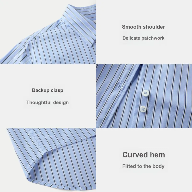 HLA Shirts Women's Light Blue Stripes Y9-3